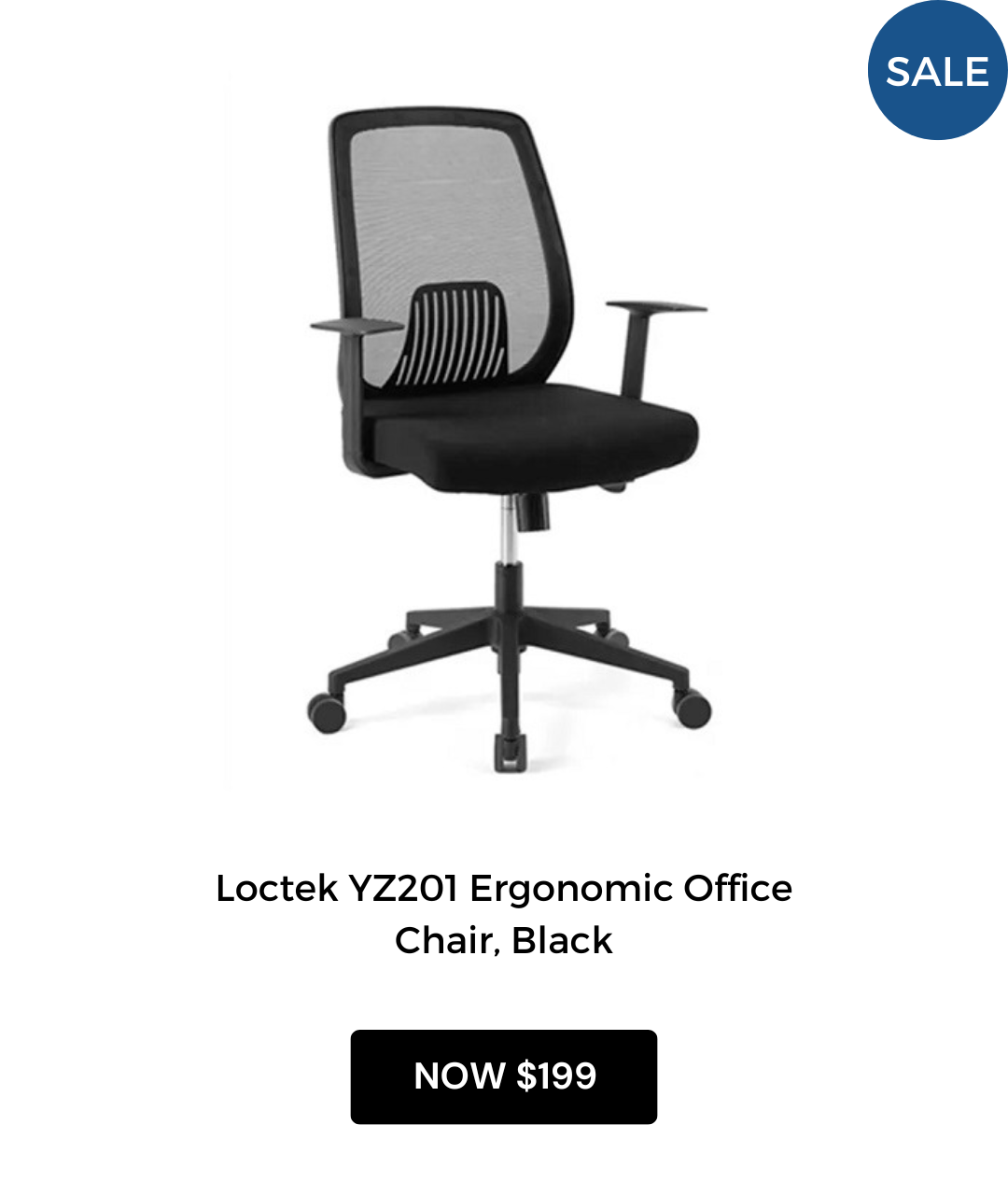 Loctek YZ201 Ergonomic Office Chair, Black